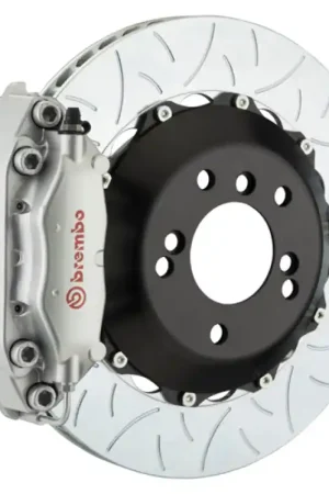 Price Cut Brembo 01-06 M3 Rear GT BBK 4 Piston Cast 345x28 2pc Rotor Slotted Type-3-Silver