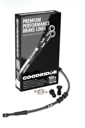 Discount Goodridge 96-03 HD XL1200 Sportster -4in Black Brake Line Kit w/Black Fittings