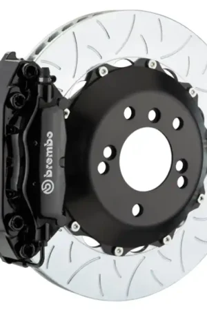 Brembo 15-18 M3 Excl CC Brake Rr GT BBK 4Pis Cast 345x28 2pc Rotor Slotted Type3-Black New Release