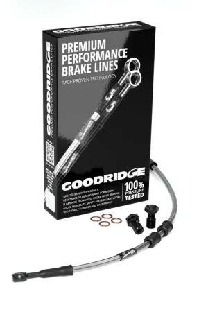Goodridge 14-17 HD FXDF/FXDL/S (w/ABS) -4in Clear Brake Line Kit w/Stainless Steel Fittings High Quality