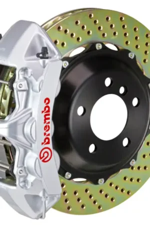 Mega Sale Brembo 01-06 M3 (E46) Front GT BBK 6 Piston Cast 380x32 2pc Rotor Drilled-Silver
