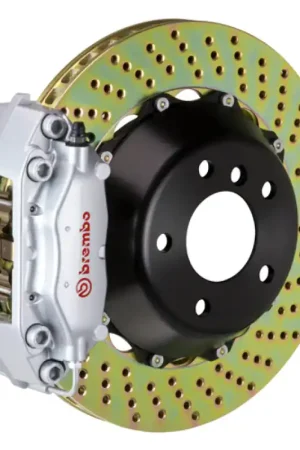 Brembo 08-09 G8 Rear GT BBK 4 Piston Cast 345x28 2pc Rotor Drilled-Silver No Minimum Order