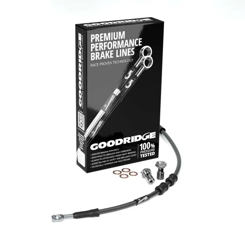 Goodridge 12-14 HD FLSTFB Fat Boy Lo (w/ABS) +10in Black Brake Line Kit w/Stainless Steel Fittings Top Pick