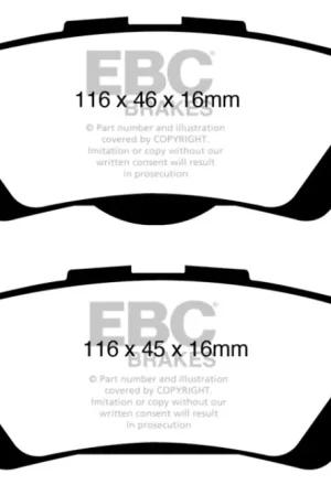 Direct From Manufacturer EBC 08+ Toyota Venza 2.7 Yellowstuff Rear Brake Pads