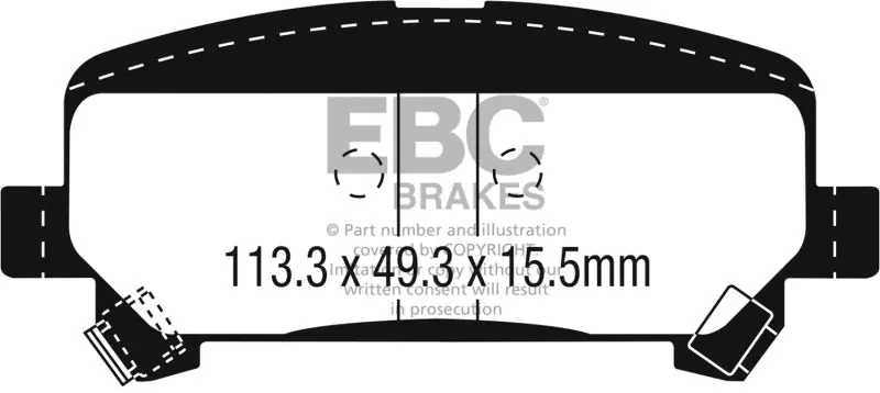 No Minimum Order EBC 15+ Chevrolet Colorado 2.5 Ultimax2 Rear Brake Pads