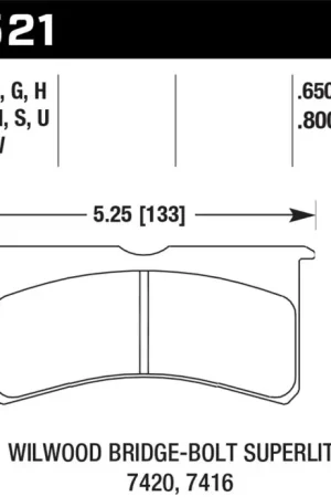 Fast Shipping Hawk Willwood BB SL 7420 DTC-60 Race Brake Pads