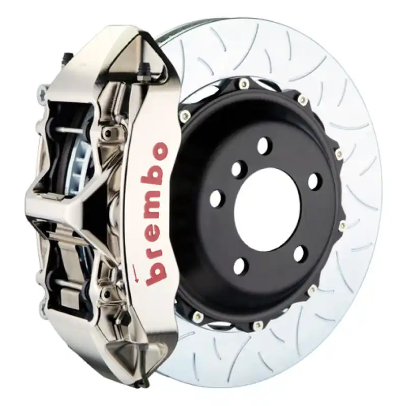 No Minimum Order Brembo 14-18 A250/14-19 CLA250 Front GTR BBK 6 Piston Billet 380x34 2pc Rotor Slotted Type3- Nickel