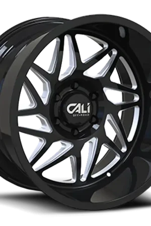 New Arrival Cast Aluminum Wheels Gemini 9112 GB 22x12 Milled Spokes Gloss Black 6 On 139.7 Bolt Pattern -51 Offset Cali Offroad Wheels