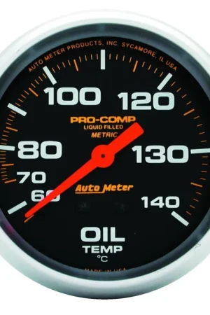 Bargain Autometer Liquid Filled Mechanical 66.7mm 140-280 deg F Oil Termperature Gauge Includes 6 ft Tubing