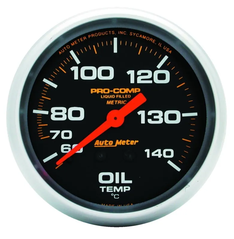 Bargain Autometer Liquid Filled Mechanical 66.7mm 140-280 deg F Oil Termperature Gauge Includes 6 ft Tubing