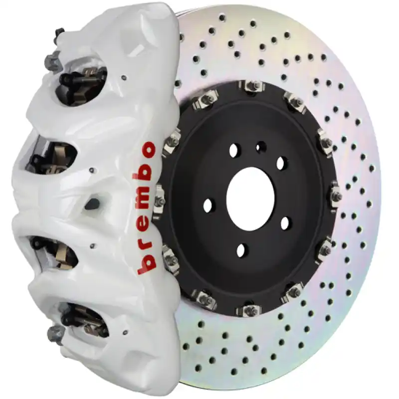 Brembo 15-20 RS3 Sportback Front GT BBK 6 Piston Cast 380x34 2pc Rotor Drilled- White Buy Direct