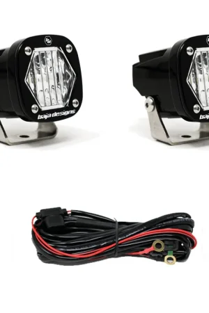 Professional Grade S1 Black LED Light Pod Pair (Wide Cornering, Clear)