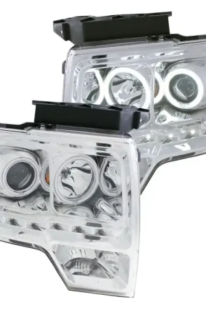 One Day Deal ANZO 2009-2014 Ford F-150 Projector Headlights w/ Halo Chrome (CCFL) G2