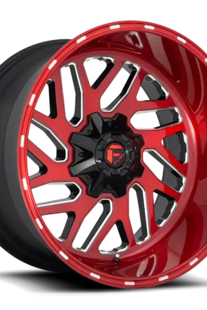 Hot Deal Aluminum Wheels 22X12 Triton D691 6 On 135/6 On 139.7 Candy Red Milled 106.1 Bore -44 Offset Mesh Spoke Fuel Off Road Wheels
