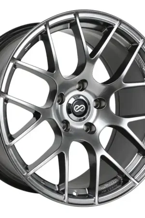 Enkei Raijin 18x8.5 42mm Offset 5x112 Bolt Pattern 72.6 Bore Diameter Hyper Silver Wheel Next Day Delivery