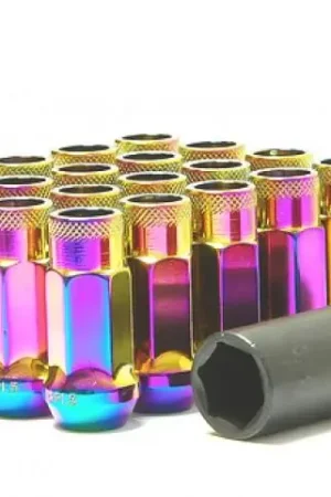 Fresh Stock Wheel Mate Muteki SR48 Open End Lug Nuts - Neon 12x1.25 48mm