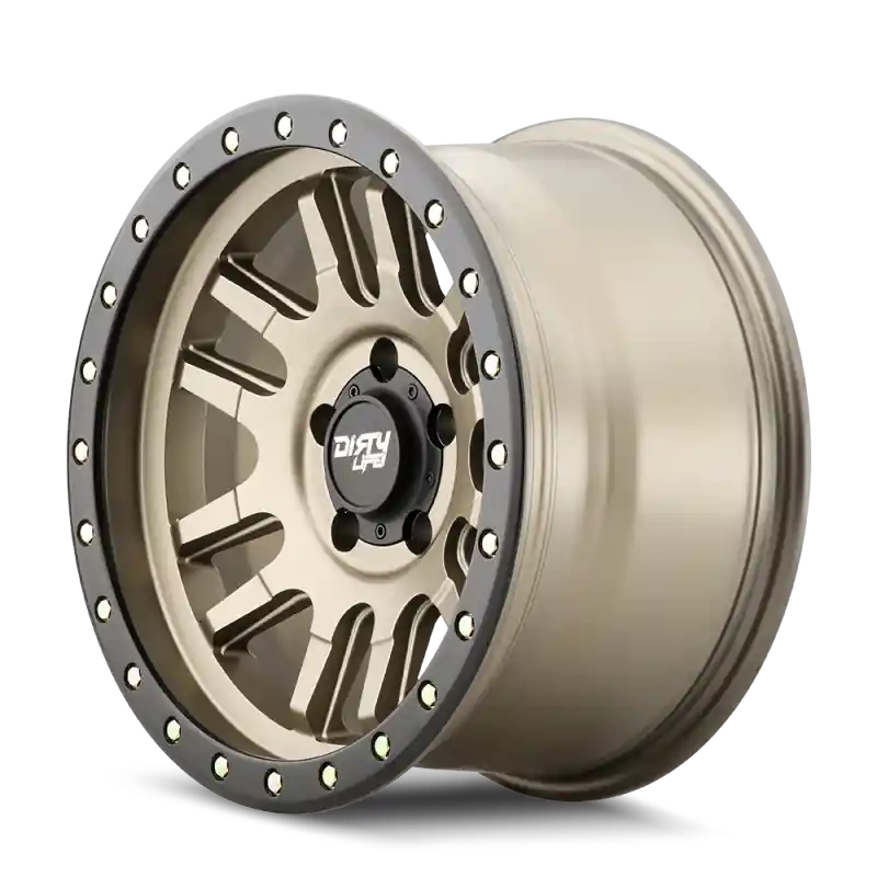 Dirty Life 9309 Canyon Pro 17x9/6x139.7 BP/-12mm Offset/106mm Hub Satin Gold Wheel - Beadlock Hot Deal