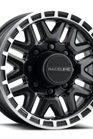 Raceline 953BM Krank 16x6in / 6x139.7 BP / 0mm Offset / 4.25mm Bore - Black & Machined Wheel Big Sale
