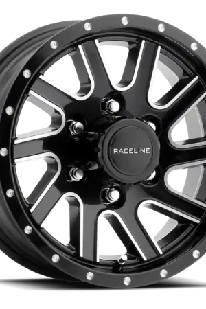 Viral Raceline 820M Twisted 15x6in / 6x139.7 BP / 0mm Offset / 4.25mm Bore - Black & Machined Wheel