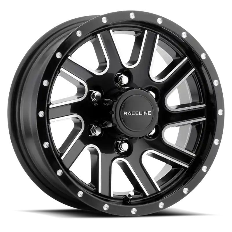 Viral Raceline 820M Twisted 15x6in / 6x139.7 BP / 0mm Offset / 4.25mm Bore - Black & Machined Wheel
