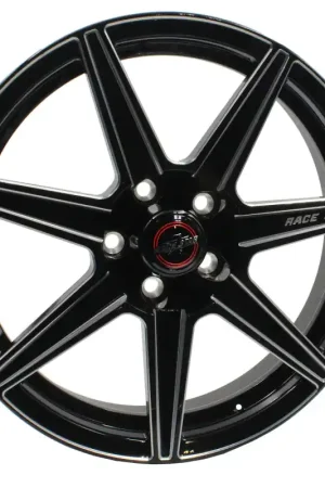Race Star 72 ValStar 17x 2.25 / 0BC / 1.7BS / in CB / Black w/Machined Accents Wheel Final Sale