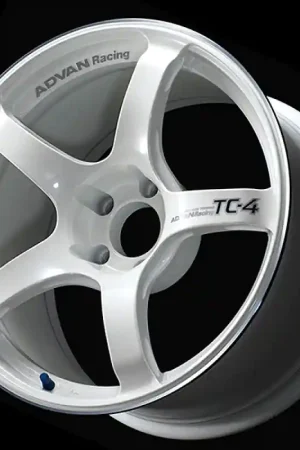 Clearance Advan TC4 18x9 +53 5x120 Racing White Metallic and Ring Wheel