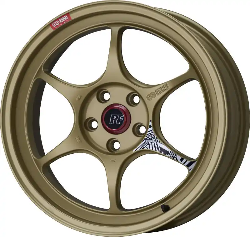 Exclusive Offer Enkei PF06 18x11in 5x114.3 BP 15mm Offset 75mm Bore Gold Wheel