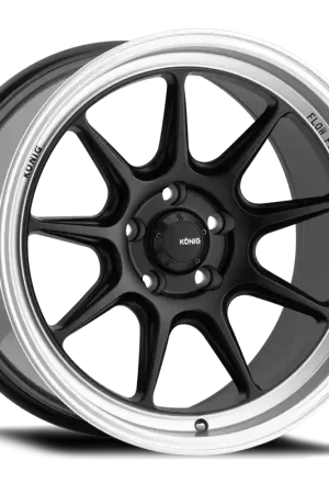 Weekend Sale Konig Countergram 18x8.5 5x108 ET43 Matte Black / Matte Machined Lip