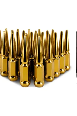 Mishimoto Mishimoto Steel Spiked Lug Nuts M14 x 1.5 24pc Set Gold Hassle-Free Returns