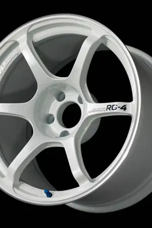 Handmade Advan RG-4 17x10.0 / +35 Offset / 5x114.3 / 73mm Bore / Racing White Metallic and Ring
