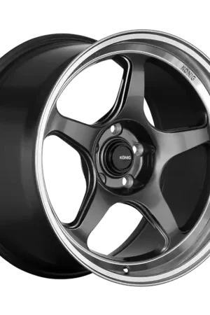 Konig Hyperspec 15x8 4x100 ET35 Anthracite Metallic Wheel w/ Mirror Machined Lip (Knurled Bead) New Release
