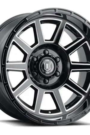 ICON Recoil 20x10 5x5 -24mm Offset 4.5in BS Gloss Black Milled Spokes Wheel Fresh Stock