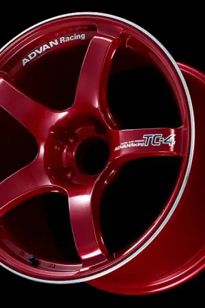 Advan TC4 18x9 +25 5x114.3 Racing Candy Red and Ring Wheel Same Day Shipping