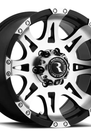Raceline 982 Raptor 17x9in / 8x170 BP / -12mm Offset / 130.81mm Bore - Black & Machined Wheel Clearance