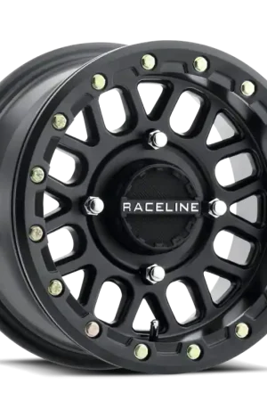 Budget Raceline A92B Podium 14x7in / 4x137 BP / 10mm Offset / 110.18mm Bore - Satin Black Beadlock Wheel