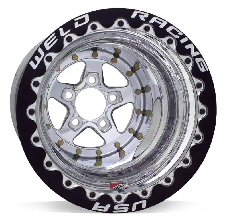 Sale Weld Alumastar 2.0 15x15 / 5x4.75 BP / 4in. BS Polished Wheel - Polished Double Beadlock MT