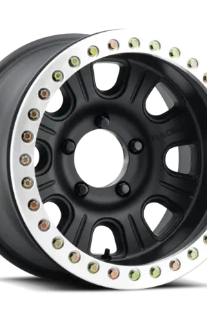 Low Price Raceline RT231 Monster 17x8.5in/5x127 BP/0mm Offset/83.82mm Bore - Black & MACH. Ring Beadlock Wheel