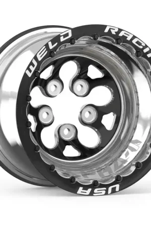 Place Order Weld Alpha-1 15x14 / 5x5 BP / 2in. BS Black Wheel - Black Double Beadlock MT