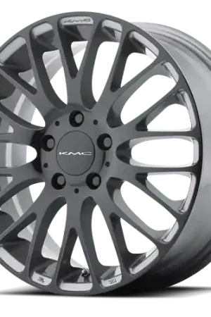 KM693 17X7 5X112 GRAY W BLACK 45MM Fast Shipping