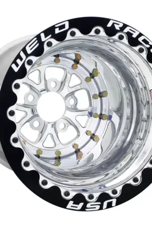 Latest Weld V-Series 15x12 / 5x4.75 BP / 4in. BS Polished Wheel - Polished Double Beadlock MT