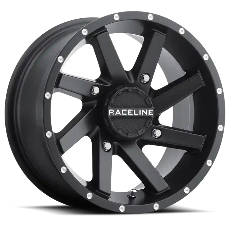 Raceline A82B Twist 14x7in / 4x156 BP / 5mm Offset / 132.5mm Bore - Satin Black Wheel Next Day Delivery