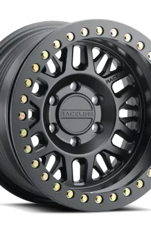 Factory Price Raceline RT951B Ryno 17x9in / 6x139.7 BP / -38mm Offset / 106.1mm Bore - Satin Black Beadlock Wheel