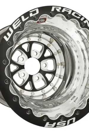 Weld V-Series 16x16 / 5x4.75 BP / 5in. BS Black Wheel - Black Double Beadlock Top Pick