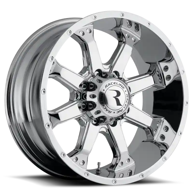 Raceline 991C Assault 16x8in / 5x127 BP / 0mm Offset / 78.1mm Bore - Chrome Wheel Fan Favorite