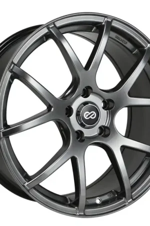 Holiday Sale Enkei M52 17x7.5 38mm Offset 5x108 Bolt Pattern 72.6mm Bore Dia Hyper Black Wheel