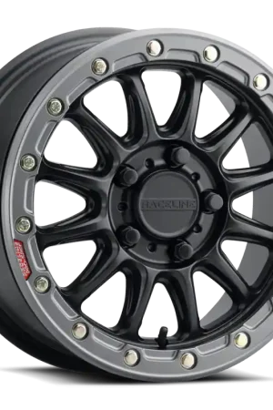 Raceline A14BG Alpha 15x7in/5x114.3 BP/53mm Offset/68mm Bore - Black & Gunmetal Ring Beadlock Wheel Special Discount