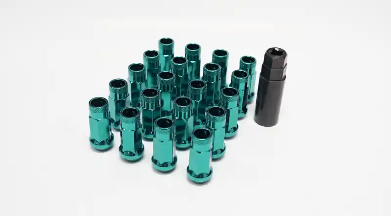 Final Sale Wheel Mate 12x1.25 48mm Muteki SR48 Green Blue Open End Lug Nuts