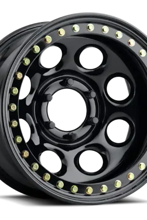 Secure Checkout Raceline RT81 Rock 8 15x7in / 5x114.3 BP / -6mm Offset / 83.82mm Bore - Gloss Black Beadlock Wheel
