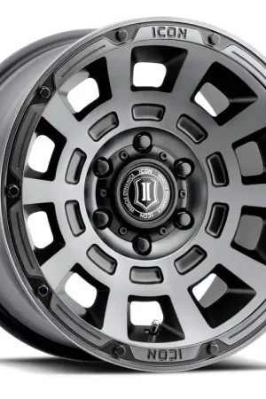 Buy Direct ICON Thrust 17x8.5 6x120 0mm Offset 4.75in BS Smoked Satin Black Tint Wheel