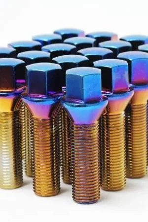 Hassle-Free Returns Wheel Mate Mevius Lug Bolt Set of 20 - Blue Neon 12x1.50 40mm Cone 60 DEG TAP